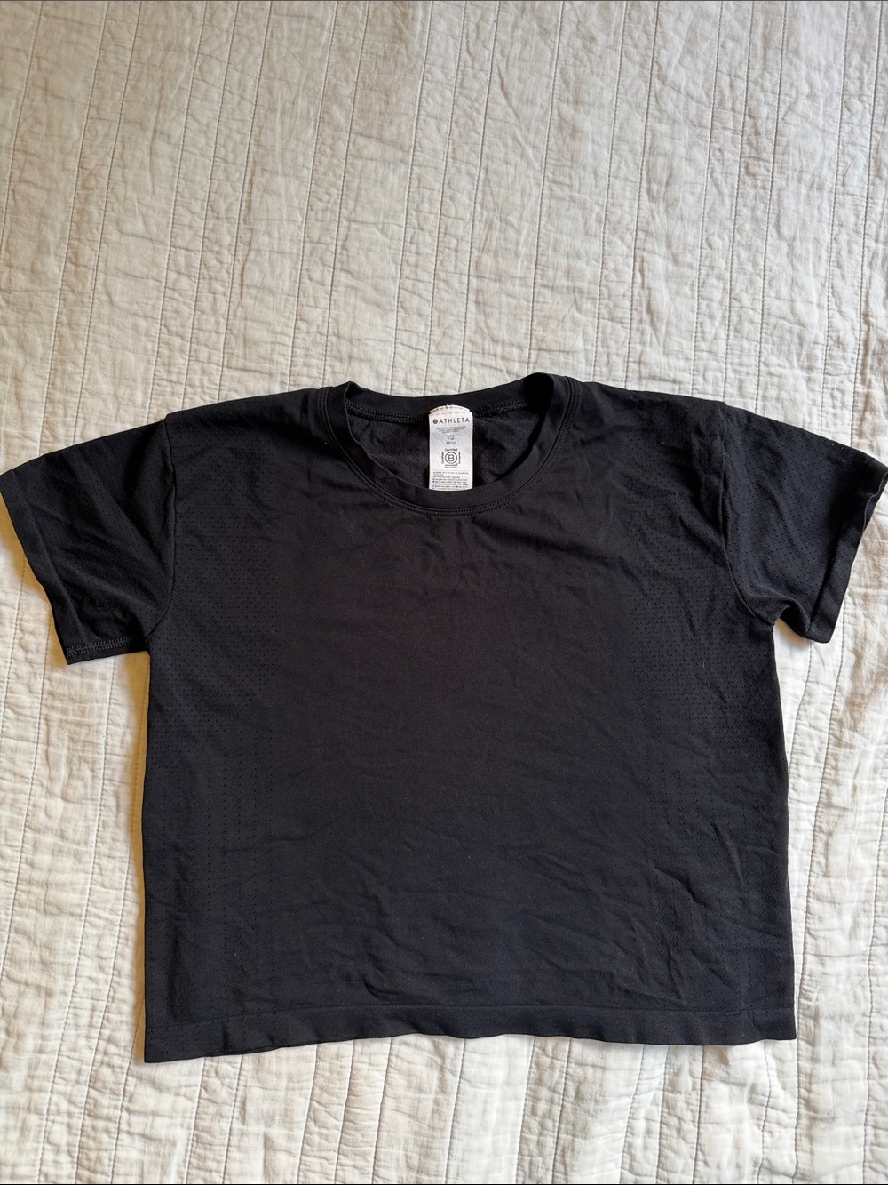 Athleta Black Short Sleeve Crewneck Tee